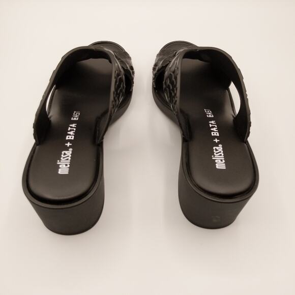 Baja East X Melissa Python Heel Open Toe Crisscross Textured 7 New - Picture 7 of 11